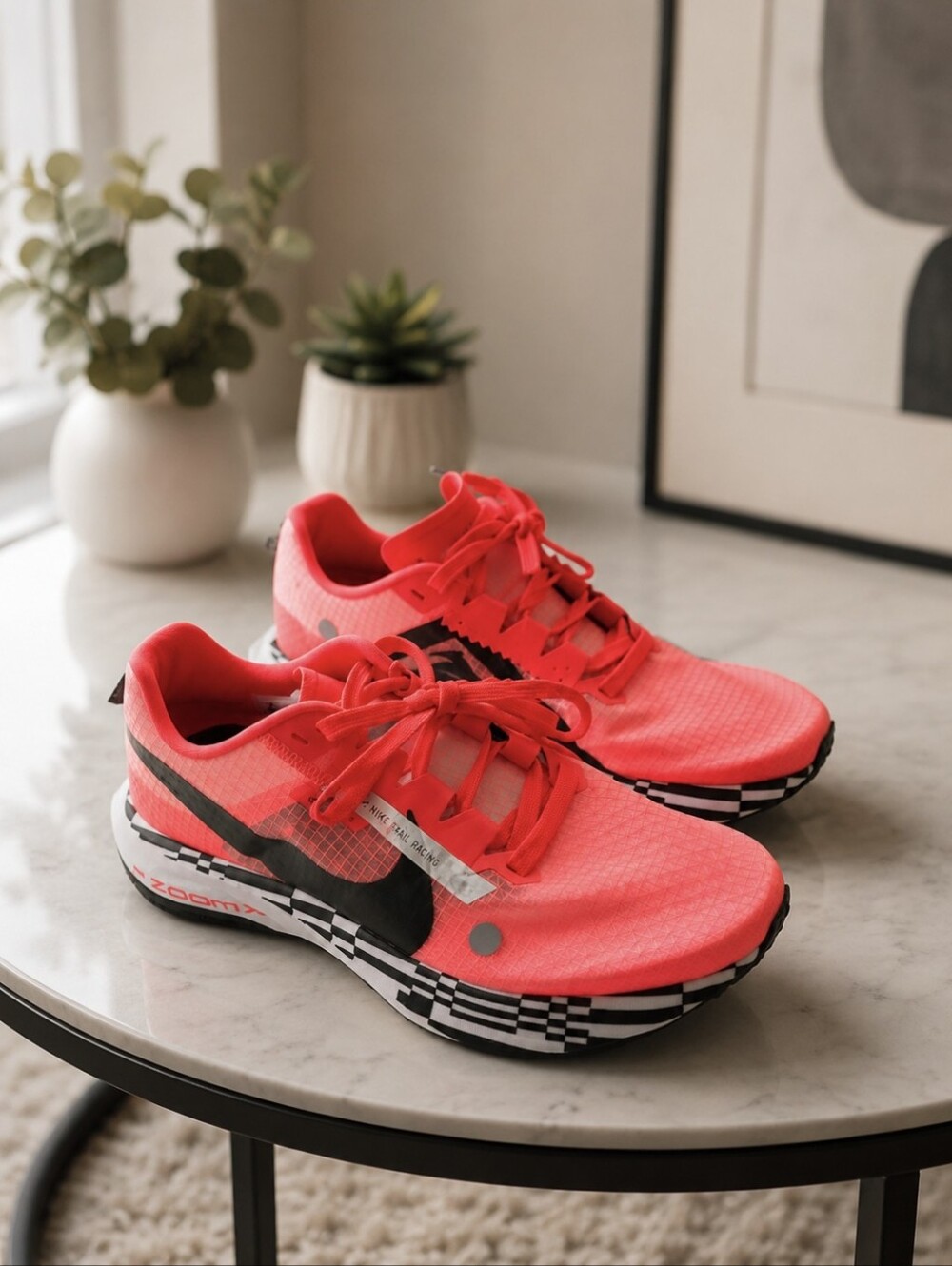 Nike Women’s Neon Red and Black Running Sneakers